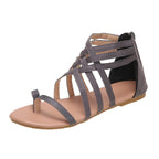 Flat cross-strap flip-flops by LadyShow.Store, European and American Roman-style sandals with comfortable flat design.