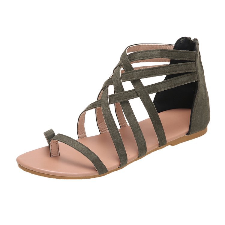 Flat cross-strap Roman flip-flops by LadyShow.Store, stylish European and American-inspired sandals with comfortable design.