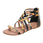 Flat cross-strap Roman sandals by LadyShow.Store, European and American style flip-flops with comfortable flat design and stylish straps.