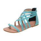 LadyShow flat cross straps flip-flops featuring European and American Roman sandal style, perfect for casual summer wear.