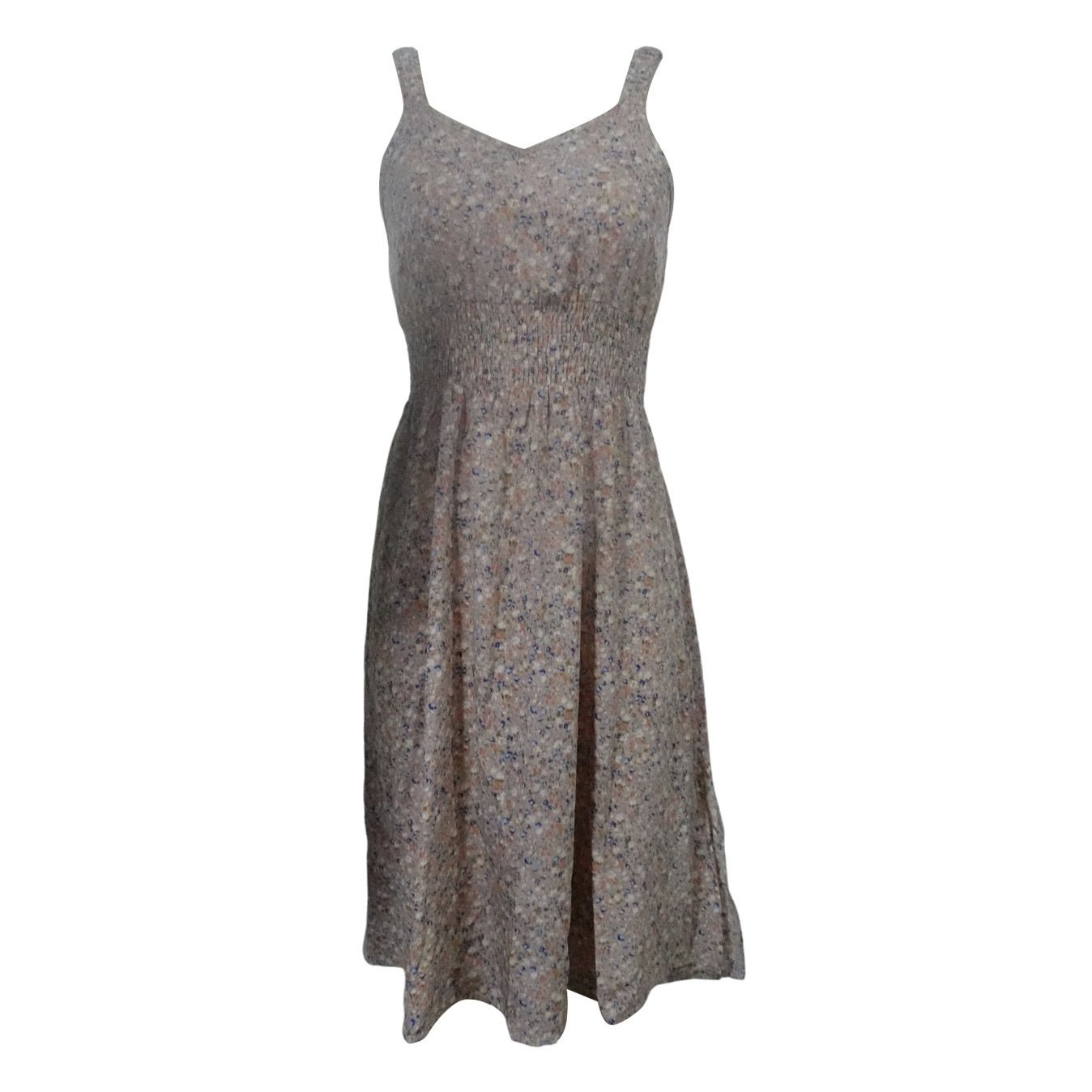 Floral backless A-line dress for women by FitiqueFit, casualwear with a flowy silhouette and vibrant floral pattern.
