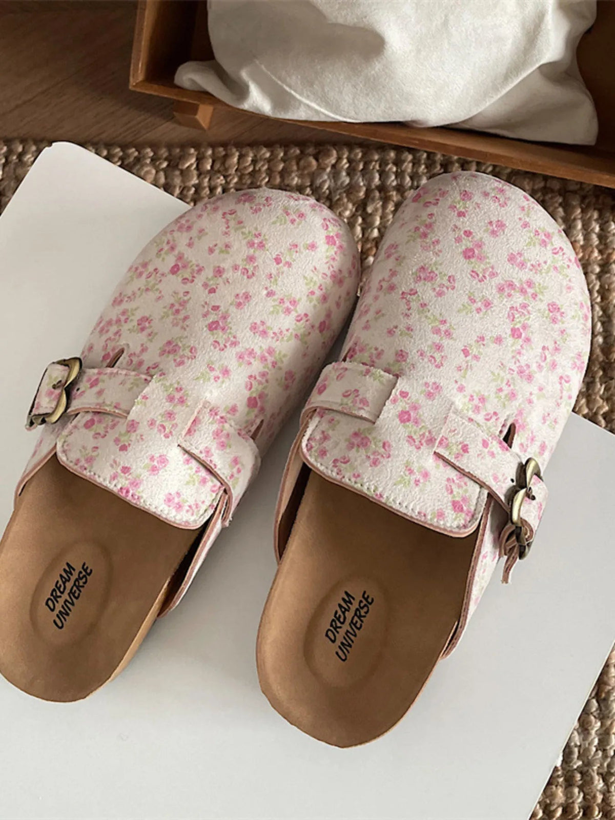 Women's floral print round toe slip-on casual flats by Plush Fashion Hub, featuring comfortable design and vibrant floral patterns.