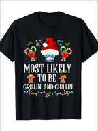 Funny Christmas grilling T-shirt by FitiqueFit, featuring humorous holiday-themed design on casual streetwear style.