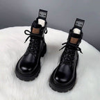 FitiqueFit fur-integrated winter boots with thick, insulated soles, designed for warmth and durability in cold weather.