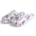 Cartoon nurse-themed women's sandals with colorful design, comfortable slip-on footwear from Trendy Attic Store01.