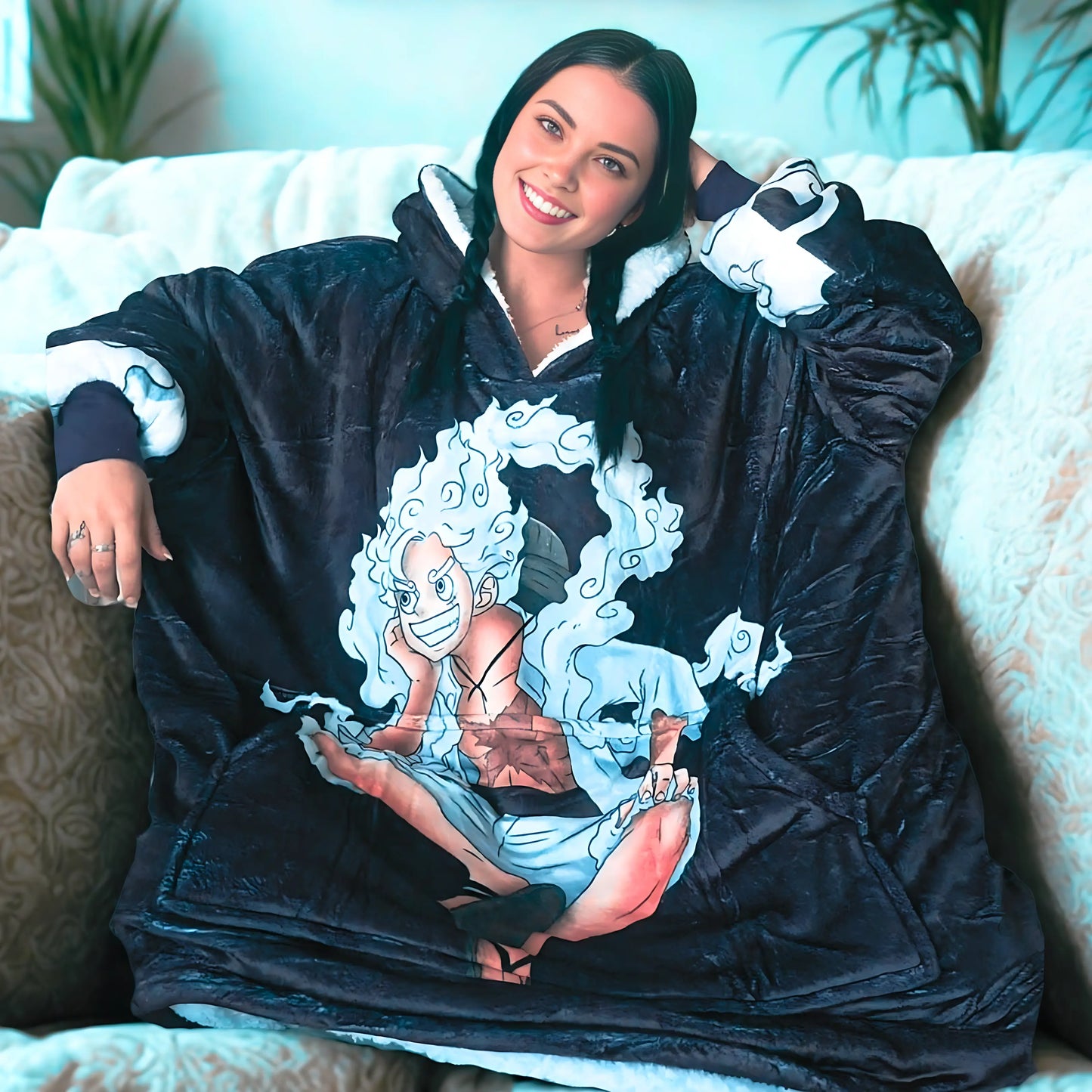 gear 5 Luffy One Piece Wearable Blanket Hoodie for Kids & Adults | OLM Toys Olm collectibles