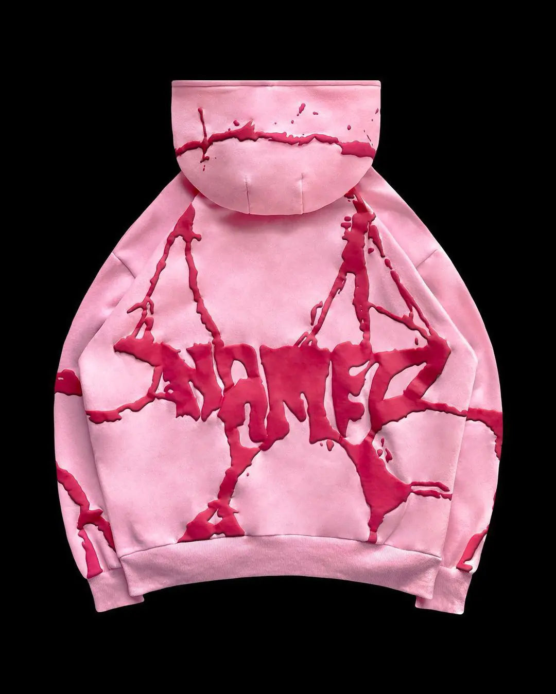 Plus size women's hooded sweatshirt set with foam print, featuring a comfortable fit in three color options.