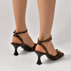 Leopard print French stiletto sandals for women by FitiqueFit, featuring high-grade material and elegant design.