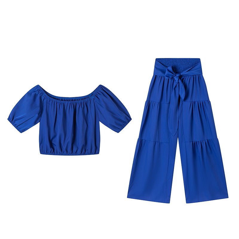 FitiqueFit high-waist flared pants and top two-piece casualwear set in 7 colors, available in sizes S to 2XL.