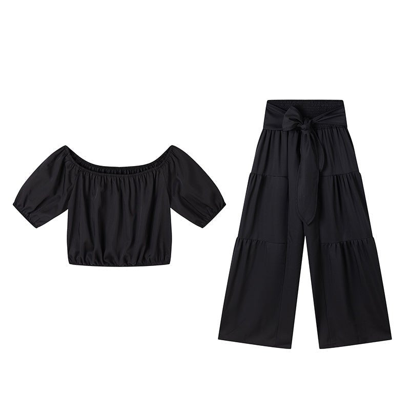 FitiqueFit high-waist flared pants and top two-piece casualwear set in 7 colors, available in sizes S to 2XL.