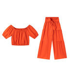 FitiqueFit high-waist flared pants and top two-piece casualwear set in 7 colors, available in sizes S to 2XL.