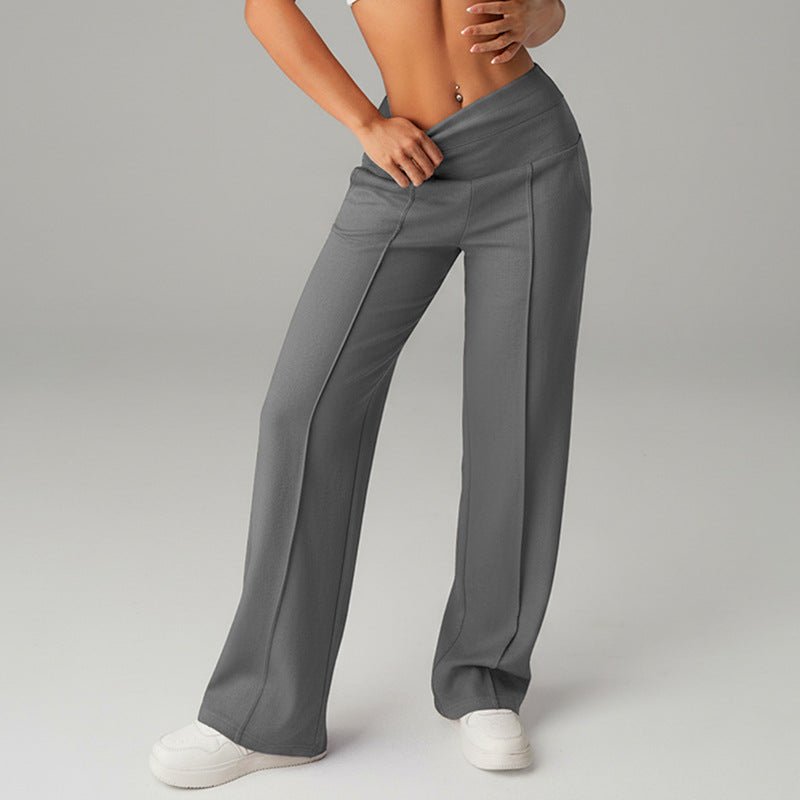 High-waisted loose-fitting wide-leg women's sweatpants by FitiqueFit, casualwear with relaxed fit and comfortable fabric.