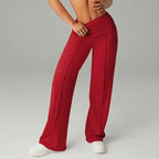 High-waisted loose-fitting wide-leg women’s sweatpants in casualwear style from FitiqueFit, shown on a model.