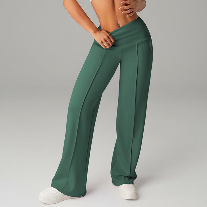 High-waisted loose-fitting wide-leg women's sweatpants by FitiqueFit, casualwear with relaxed fit and comfortable style.