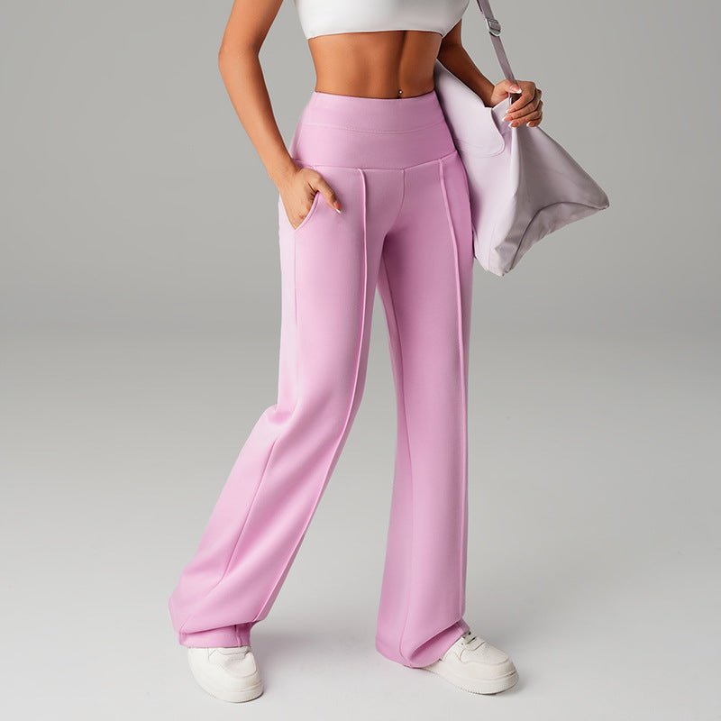 High-waisted loose-fitting wide-leg women's sweatpants by FitiqueFit, casualwear with relaxed fit and comfortable style.