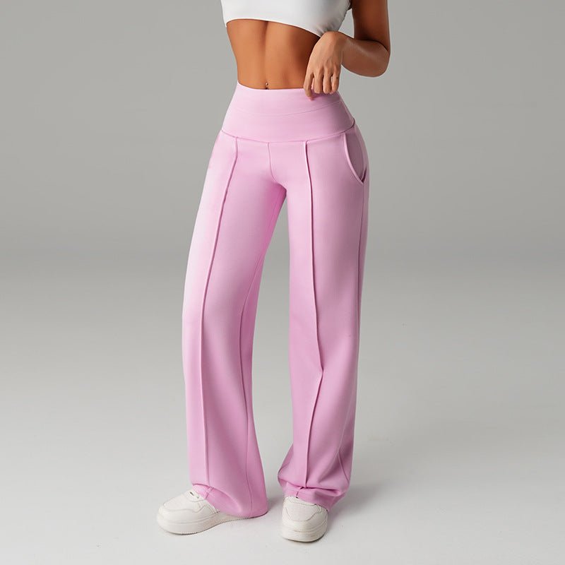 High-waisted loose-fit wide-leg women's sweatpants from FitiqueFit, casualwear with relaxed fit and comfortable style.
