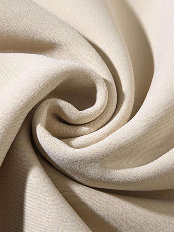 Close-up of solid color fabric for a round neck long sleeve sweatshirt.