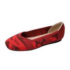 Traditional Beijing style woven flat shoes for women, featuring intricate craftsmanship and comfortable slip-on design.