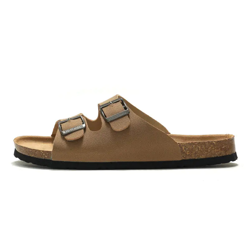 Men's cork slip-on sandals from Trendy Attic Store01, featuring a comfortable design suitable for casual wear and beach outings.