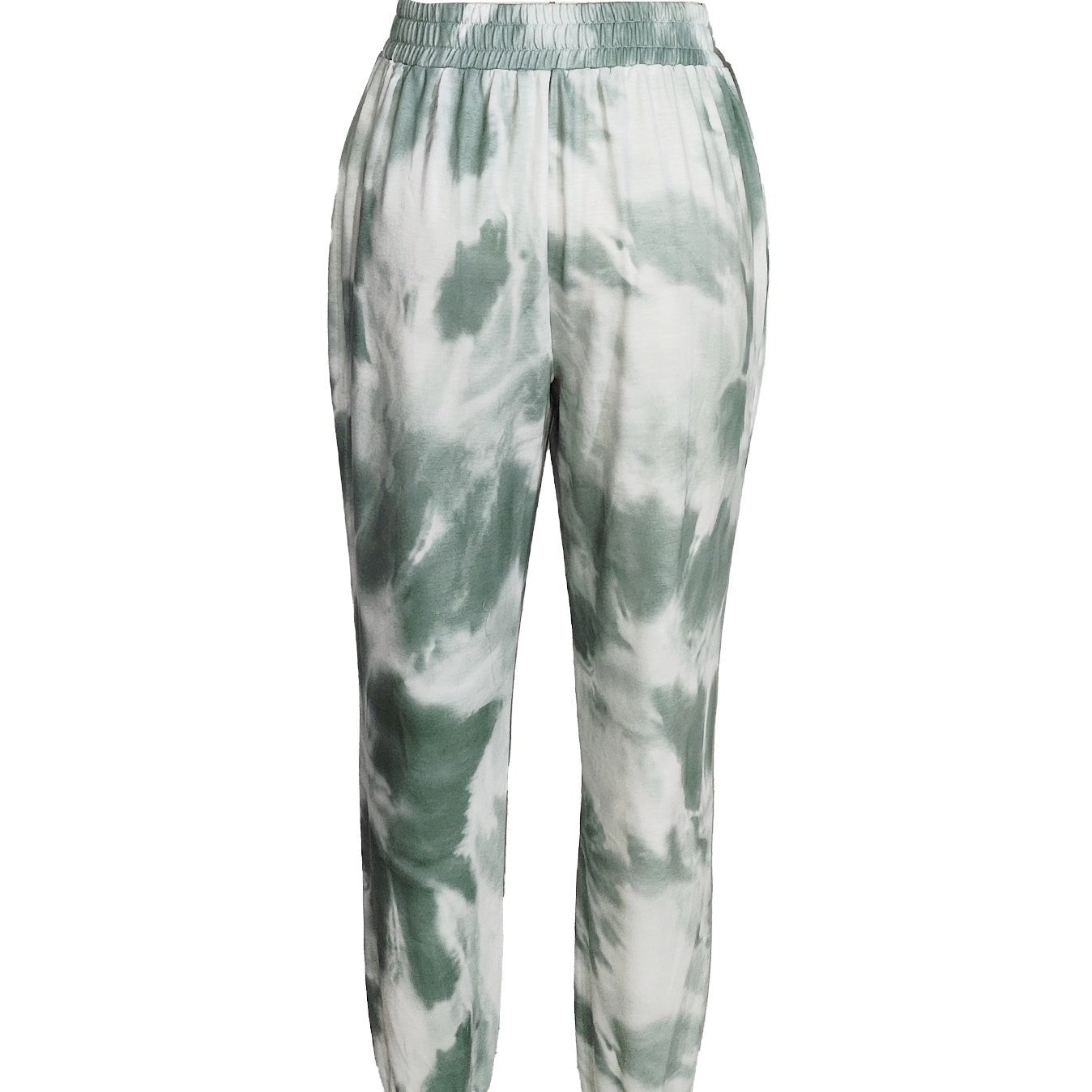 Ladies' tie-dye leisure pants by FitiqueFit featuring casual sporty style and vibrant, colorful tie-dye pattern.