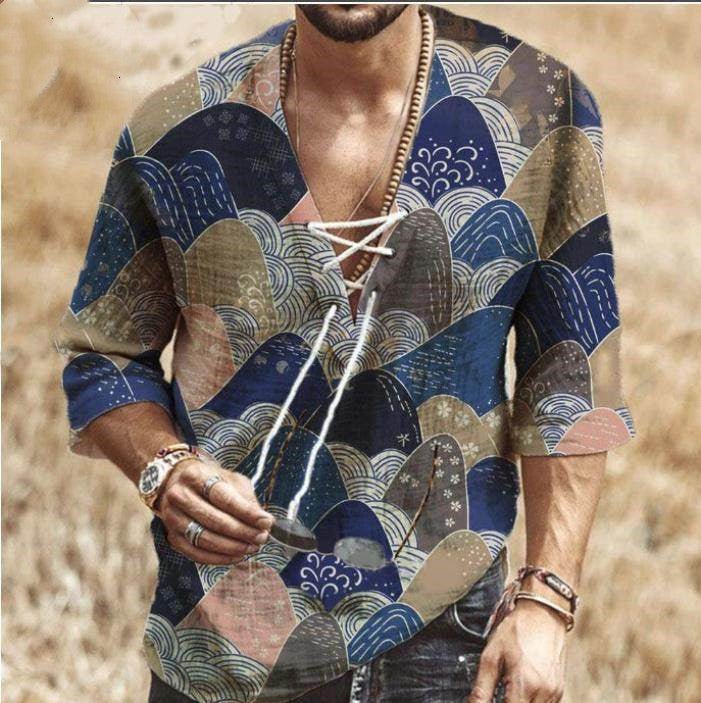 Large loose-fit men's casual shirt by FitiqueFit, featuring a hot style design, suitable for relaxed everyday wear.