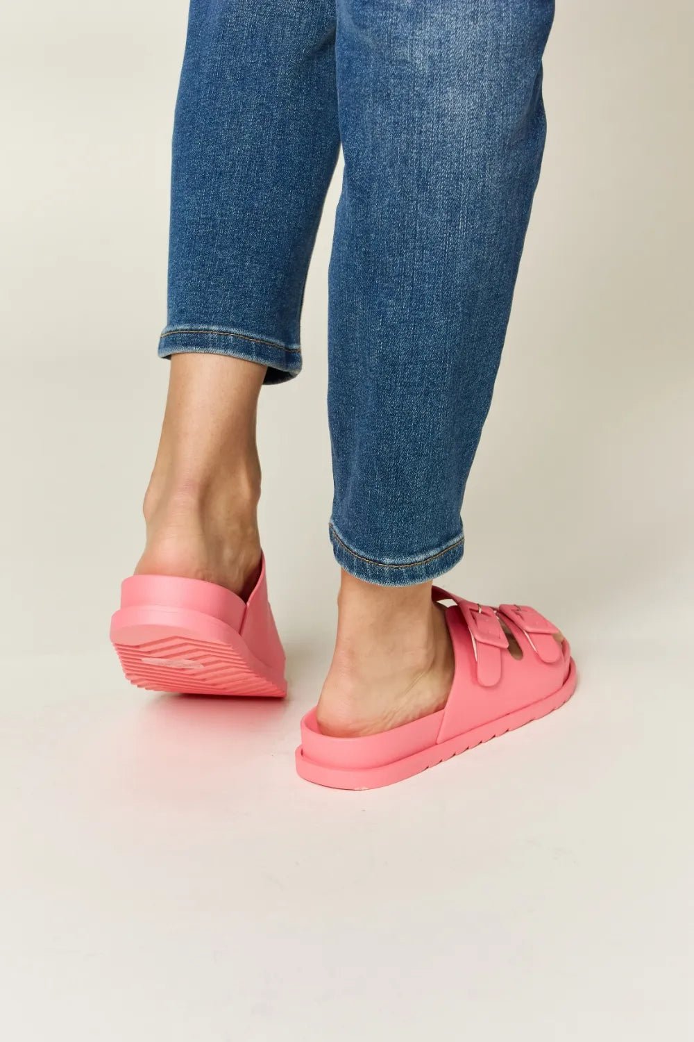 Legend Women's Double Buckle Open Toe Sandals from Plush Fashion Hub, showcasing comfortable summer footwear with stylish buckles.
