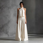 Casual FitiqueFit sleeveless top and wide-leg pants two-piece set, relaxed fit, perfect for comfortable everyday wear.