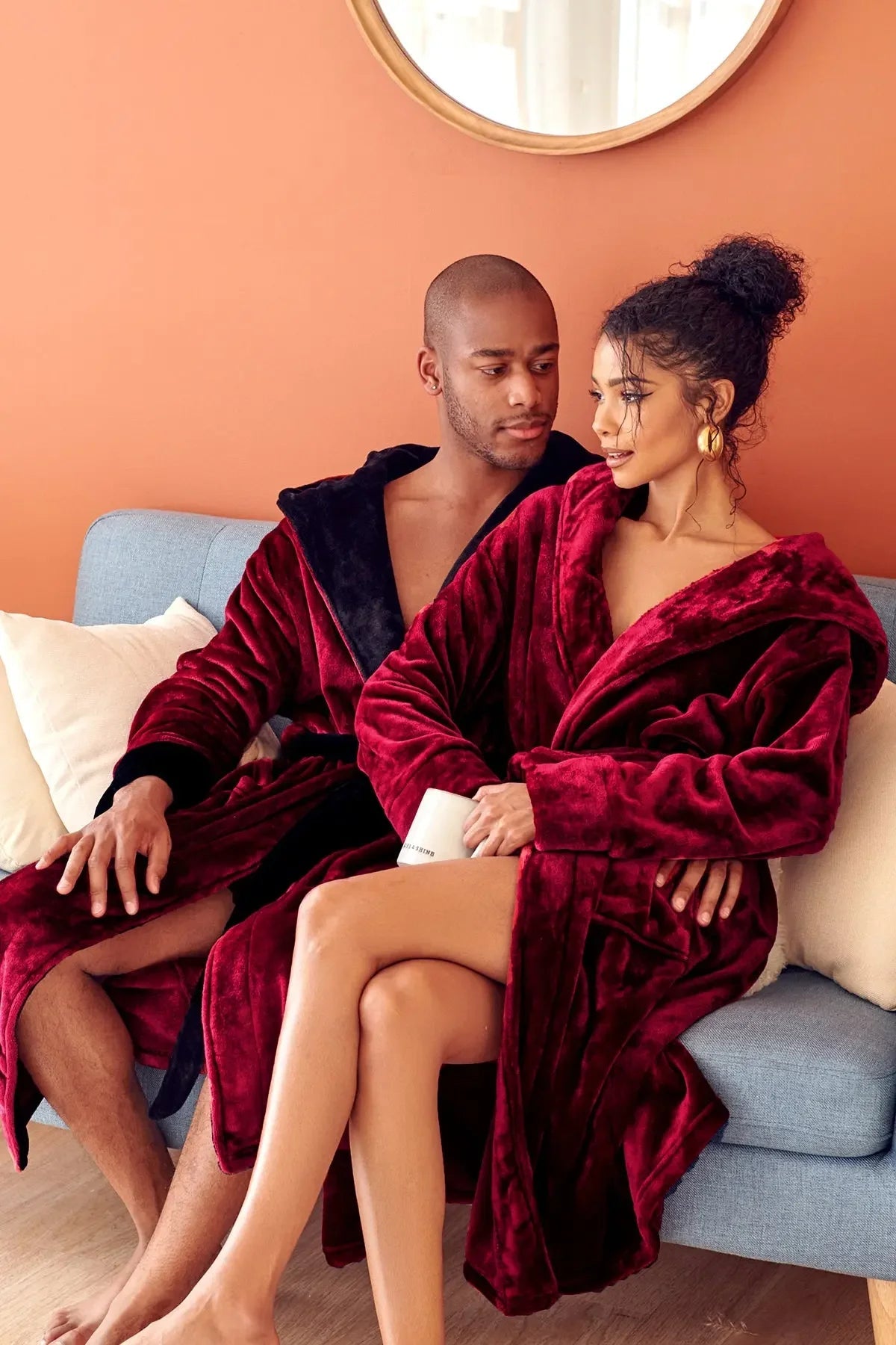 Men’s plush hooded robe by Lotus Linen, ultra-soft and comfortable, ideal for cozy everyday wear.