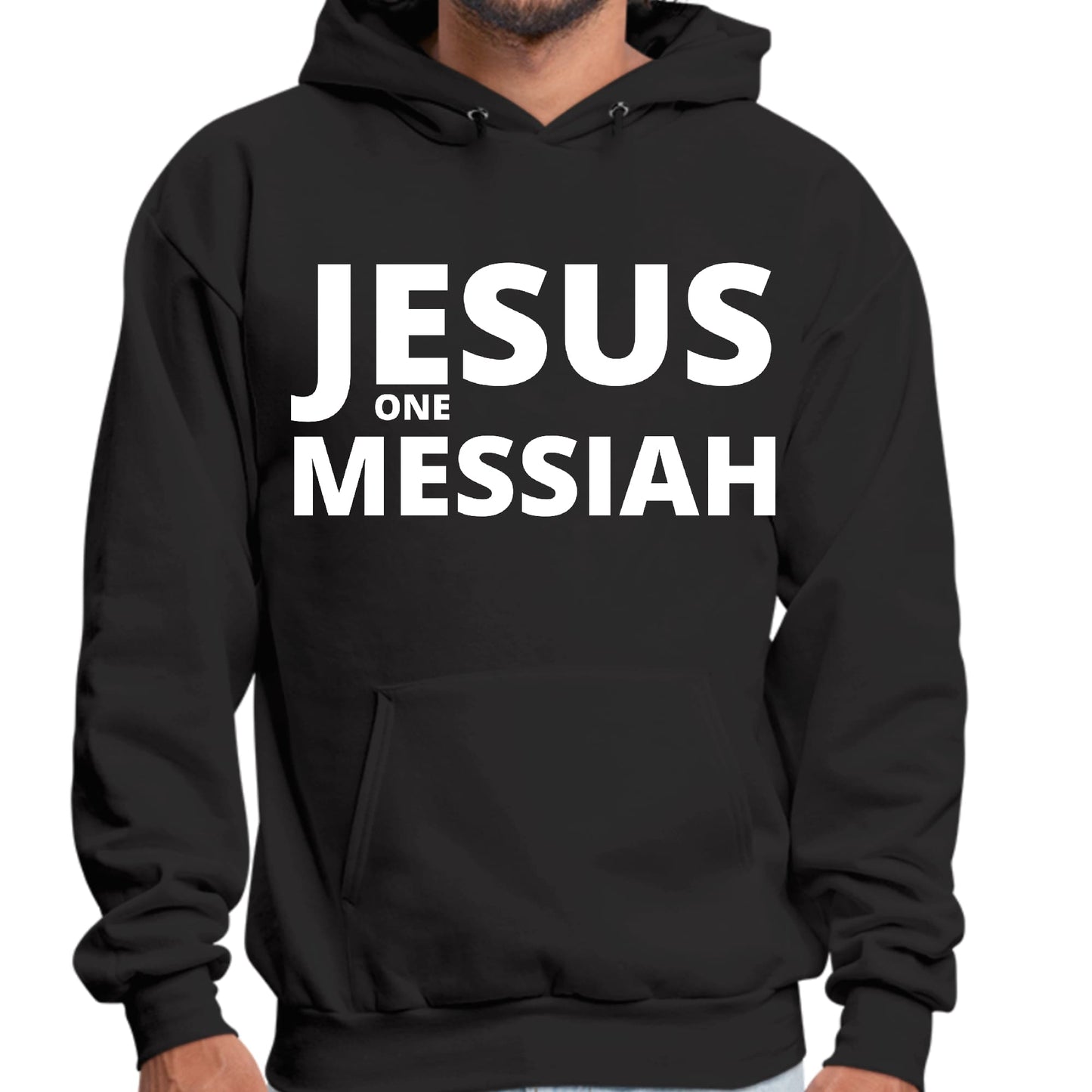 Mens Graphic Hoodie Jesus one Messiah-0