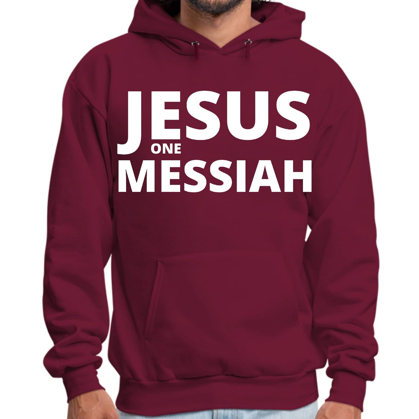 Mens Graphic Hoodie Jesus one Messiah-4