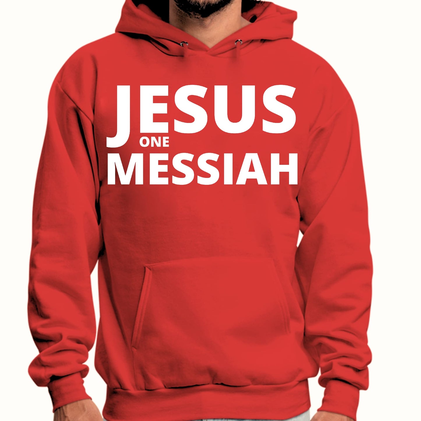 Mens Graphic Hoodie Jesus one Messiah-2