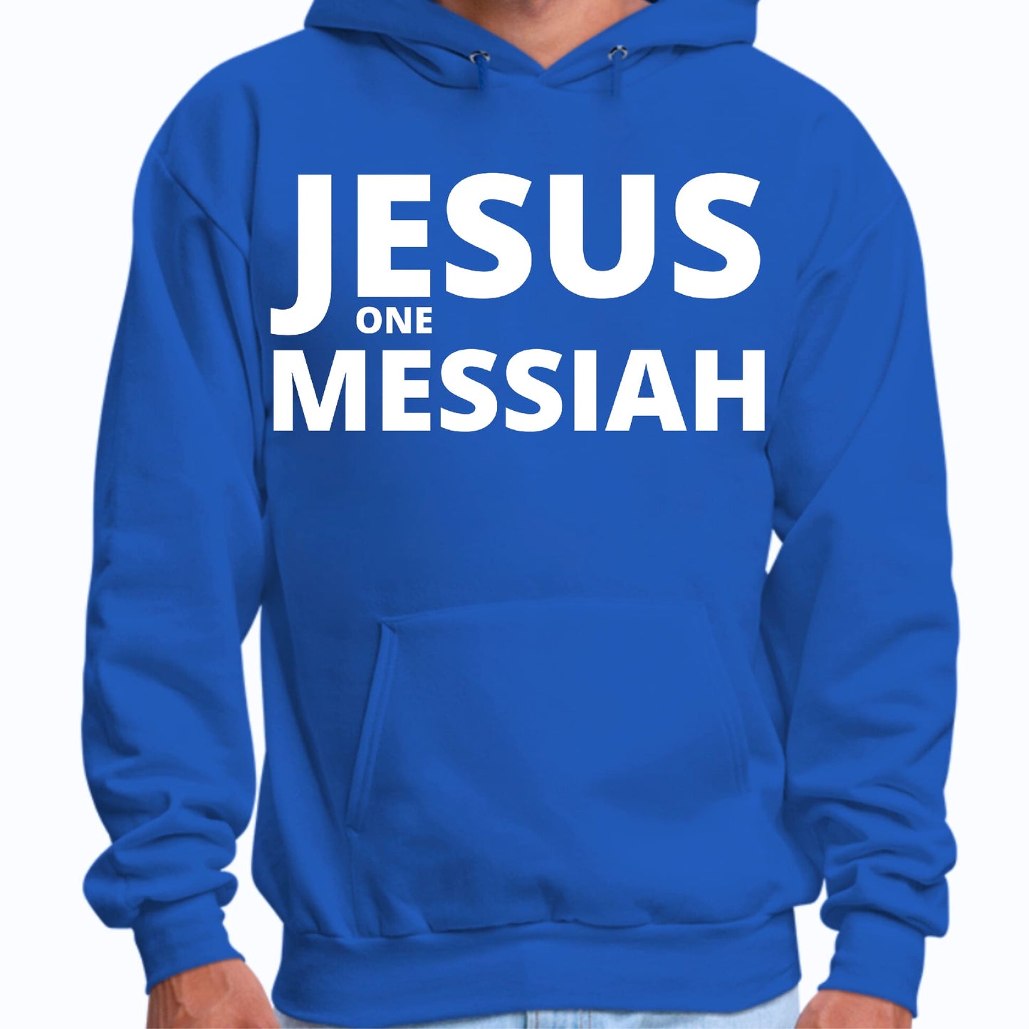 Mens Graphic Hoodie Jesus one Messiah-1