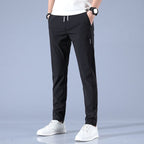 Men's Ice Silk Plus Size Straight-Leg Casual Pants by FitiqueFit, lightweight and comfortable for everyday wear.