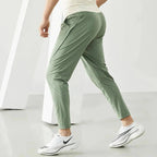 Men's black quick-dry running joggers by FitiqueFit, made for comfortable casualwear and active workouts.