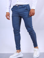 Men's slim fit button trousers by FitiqueFit, versatile casual and office wear, shown in a tailored fit with front pockets.