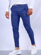 Men's slim fit button trousers by FitiqueFit, versatile casual and office wear in a tailored, stylish fit.