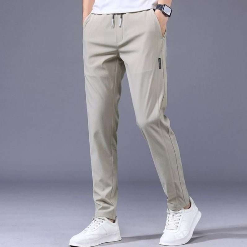 Men’s lightweight straight-leg sweatpants by FitiqueFit, casual Korean-inspired comfort casualwear for relaxed everyday wear.