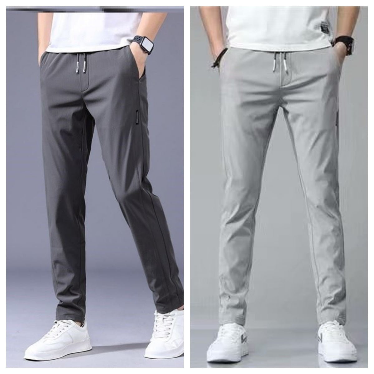 Men’s lightweight straight-leg sweatpants by FitiqueFit, casual Korean-inspired comfort casualwear for men.