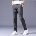 Men’s lightweight straight leg sweatpants by FitiqueFit, casual Korean-inspired comfortable casualwear for relaxed everyday wear.