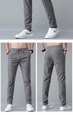 Men’s straight leg casual sweats by FitiqueFit, lightweight and Korean-inspired comfortable loungewear for everyday wear.