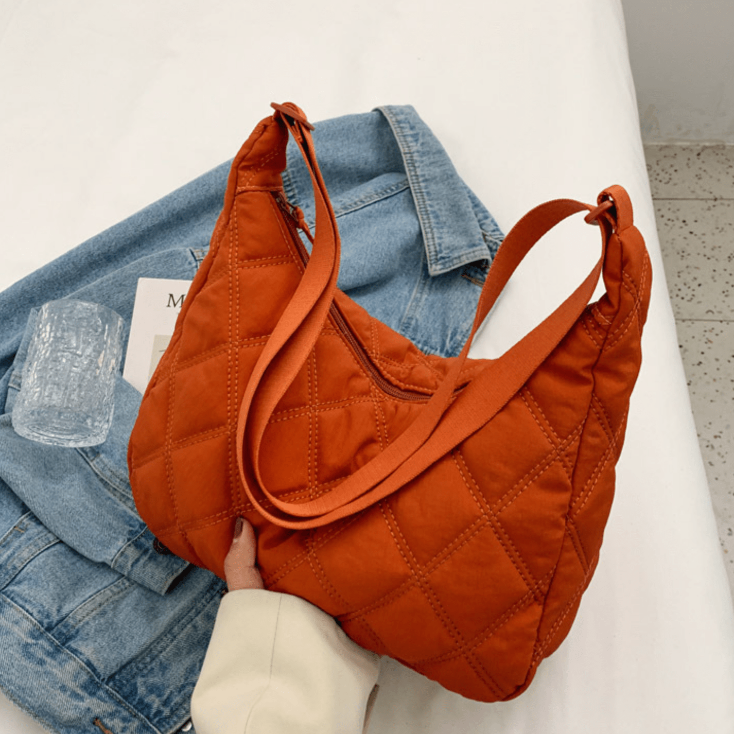 Embroidered Millie shoulder bag by Plush Fashion Hub featuring intricate floral embroidery and a stylish design.