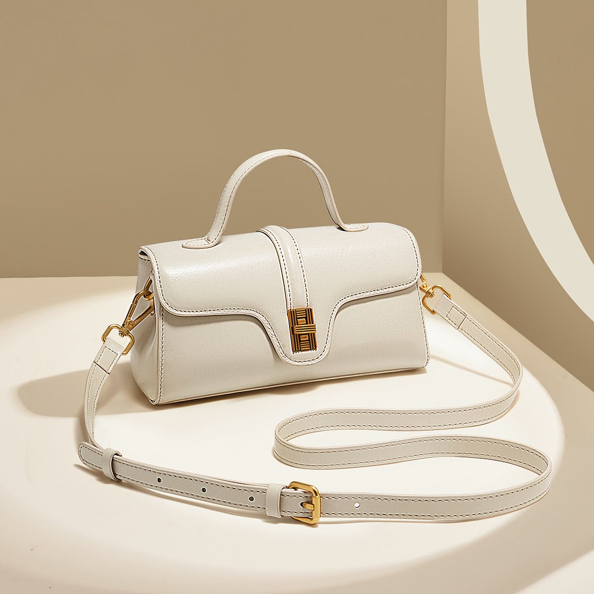 LadyShow.Store Niche Original High Sense Mild Luxury Retro Cambridge Messenger Bag with adjustable strap and classic design.