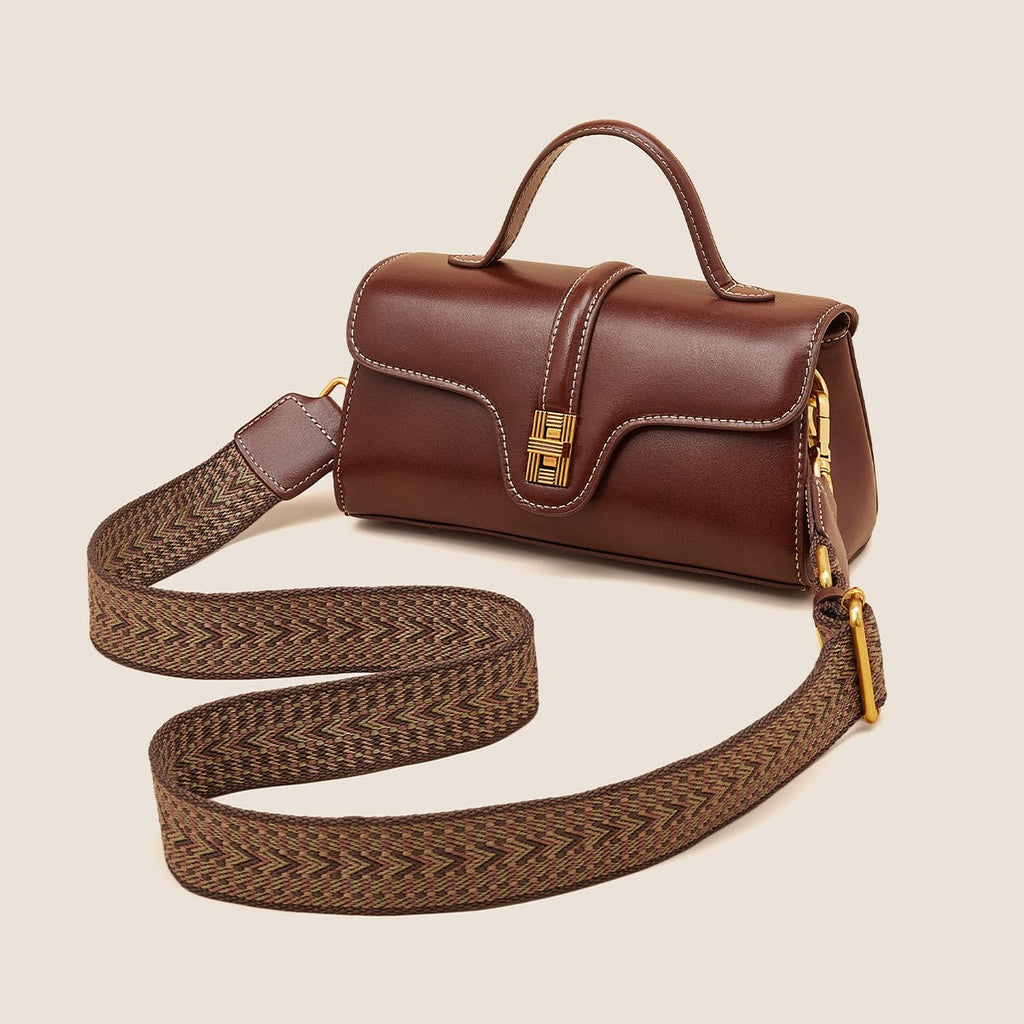 LadyShow.Store Niche Original High Sense Mild Luxury Retro Cambridge Messenger Bag with adjustable strap and multiple compartments.