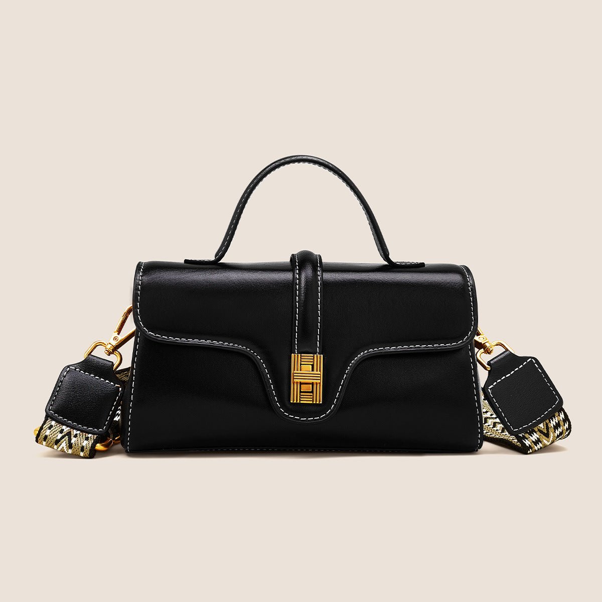 LadyShow.Store Niche Original High Sense Retro Cambridge Messenger Bag, stylish portable bag with a classic design and leather strap.