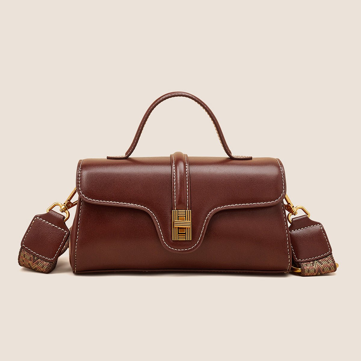 LadyShow.Store Niche Original High Sense Mild Luxury Retro Cambridge Messenger Bag with adjustable strap and classic design.