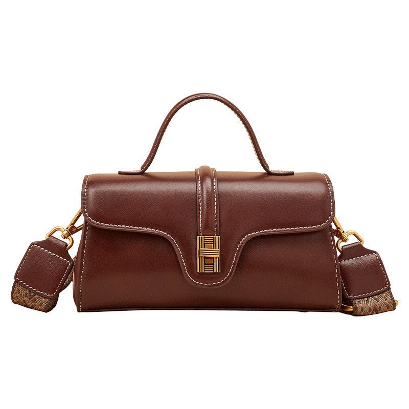 LadyShow Store Niche Original High Sense Mild Luxury Retro Cambridge Messenger Bag, stylish leather bag with adjustable strap