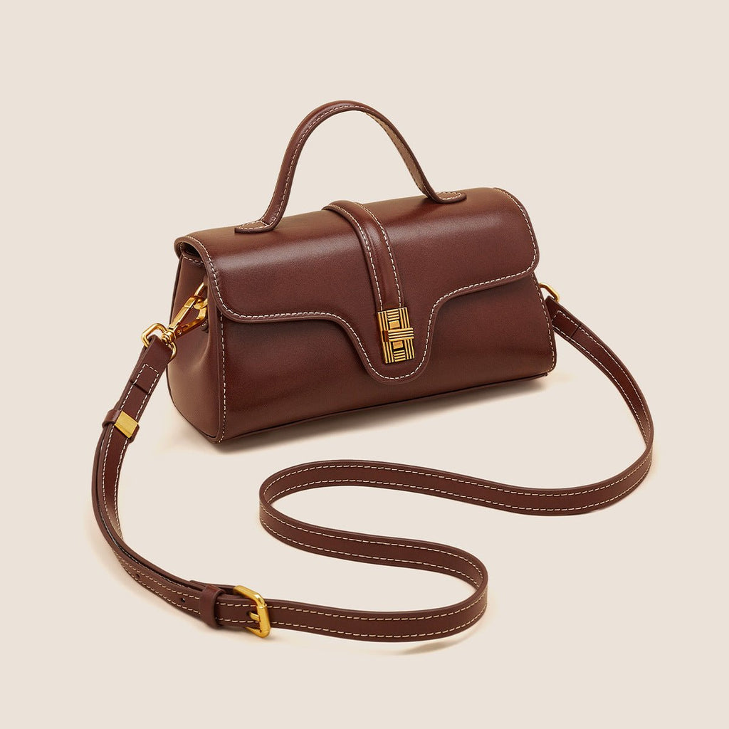 LadyShow.Store Niche Original High Sense Retro Cambridge Messenger Bag, stylish and compact with leather accents and adjustable strap.