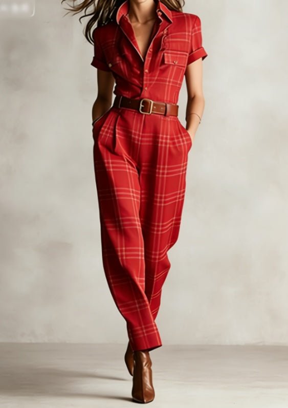 FitiqueFit notched lapel wide-leg jumpsuit showing a stylish casualwear design with a tailored collar and flowing wide-leg pants.
