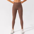 Nude Feel Women’s Pilates and Yoga Set by FitiqueFit, seamless activewear with a fitted tank top and matching high-waisted leggings.