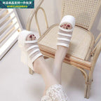Women wedge heel platform sandals with rhinestone embellishments, featuring stylish straps and a trendy design.